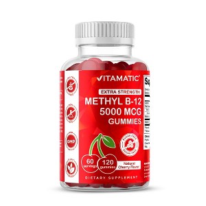 Sugar Free Methyl B12 5000 mcg - 120 Vegan Gummies - 1 of 4