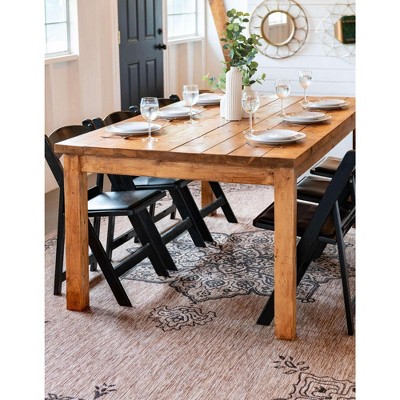 EasyCare Beige Synthetic 4'x6' Flat-Woven Outdoor Rug