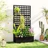Outsunny Metal Planter Box with Trellis, Drain Holes - 3 of 4