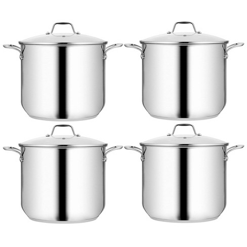NutriChef Stainless Steel Cookware Stock Pot - 24 Quart, Heavy Duty  Induction Pot, Soup Pot With Stainless Steel