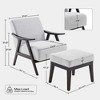 CAVINAS Linen Accent Chair with Mid-Height Backrest and Ottoman,Mid-Century Upholstered Living Room Chairs,Reading Chairs for Living Room - 3 of 4