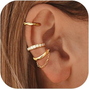 Ear Cuffs Non Piercing Ear Cuff Earrings for Women Trendy Clip on Cartilage Earring Stacks Non Pierced - 1 of 4
