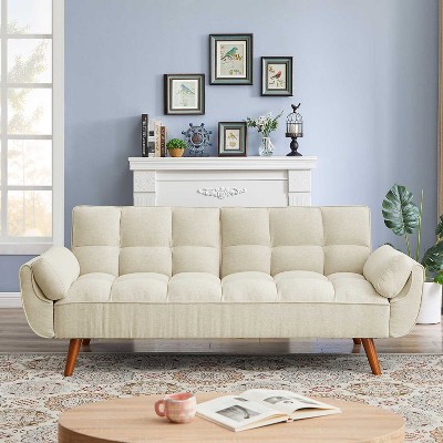 KTMBDW 75.4" Loveseat Sofa, Mid Century Modern Decor Love Seat Couches for Living Room, Bedroom, Solid and Easy to Install Love Seats Furniture