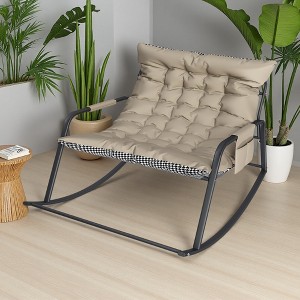 35.4" Breathable Mesh Rocking Recliner with Cushions and Arm Storage - 1 of 4