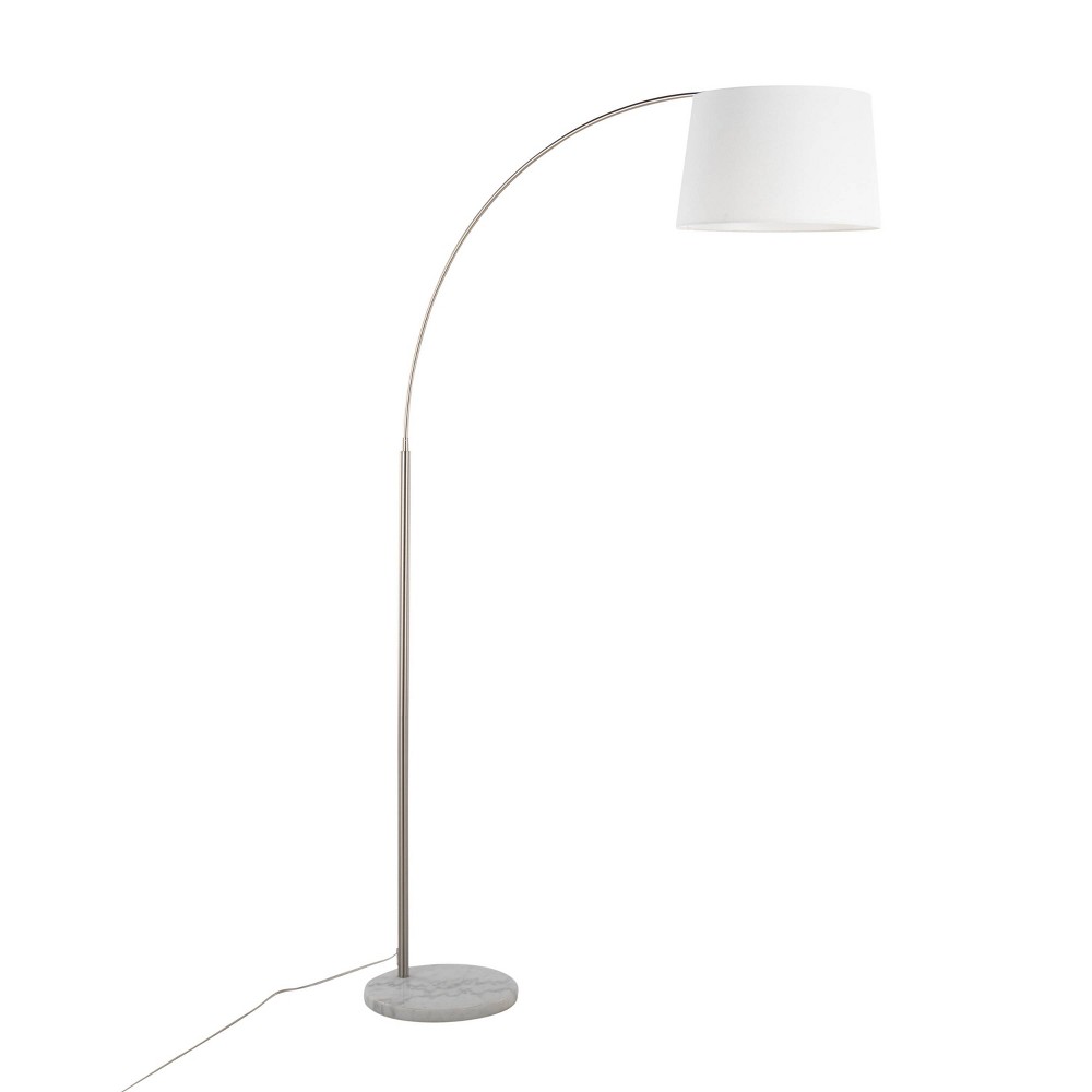 Photos - Floodlight / Street Light LumiSource March Contemporary Floor Lamp in White Marble and Nickel with W