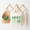 City Creek Prints Bold Green Lucky Stacked Canvas Tote Bag - 15x16 - Natural - 2 of 2