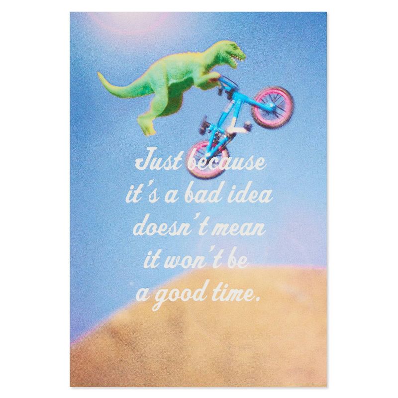 Funny Birthday Card Dinosaur Bike, 5 of 7