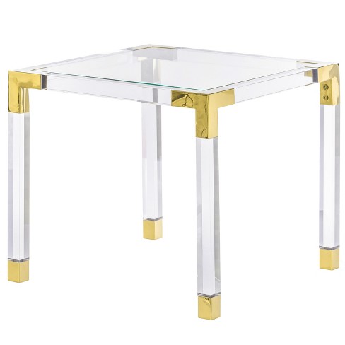 Color Acrylic Waterfall Side Table with Shelf