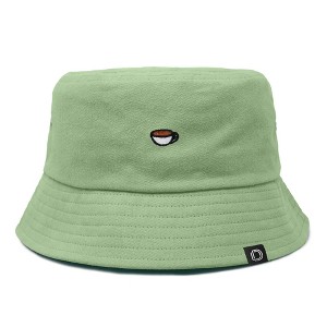 Dalix Lil Coffee Embroidered Cotton Summer Food Outdoor Bucket Hat Womens - 1 of 4