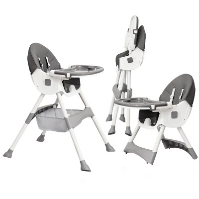 Napei 6- in -1 Baby High Chair with 6 -Point Safety Harness and Adjustable Dining Tray,Foldable High Chair for Space-Saving