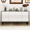 FUFU&GAGA White Modern Storage Compartment Cabinet Table Sideboard Buffet - 3 of 4