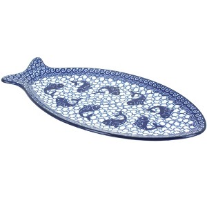 Blue Rose Polish Pottery E19 Ceramika Artystyczna Medium Fish Platter - 1 of 1