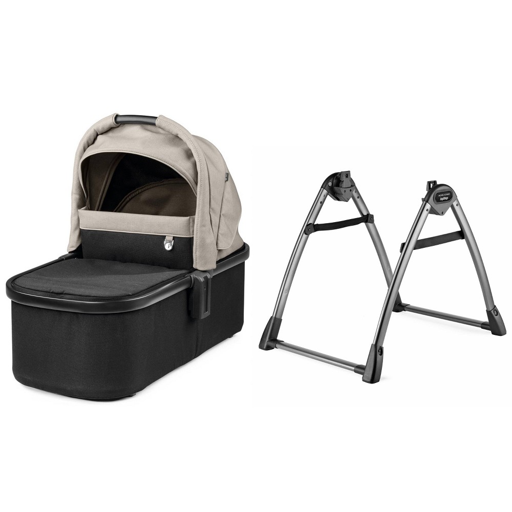 Photos - Pushchair Accessories Peg Perego Bassinet with Home Stand - Vanilla Blend 