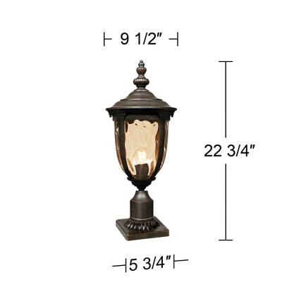Bellagio Bronze Outdoor Post Light with Champagne Glass