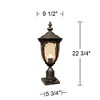 John Timberland Bellagio Vintage Outdoor Post Light Veranda Bronze with Pier Mount 25'' Champagne Hammered Glass for Exterior Barn Deck House Porch - 4 of 4