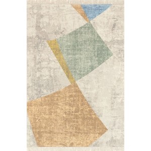 Nuloom Sunny Abstract Fringe Indoor Area Rug Color Beige Size 5' x 8' - 1 of 4