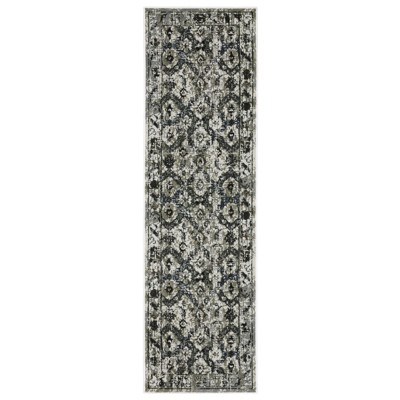 Oriental Weavers Gemini 1003E Charcoal/ Grey Indoor Area Rug - 2'3" x 7'6"