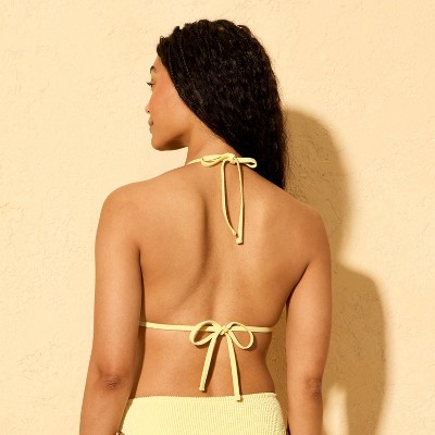 Shade & Shore Women's Pucker Triangle Bikini Top - Shade & Shore™ Yellow L — фото 2