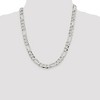 Black Bow Jewelry Men's 9.5mm Sterling Silver Flat Figaro Chain Necklace - 2 of 4