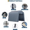 Acekool Outdoor Storage Shed, Heavy Duty Waterproof Shelter with Roll-Up Zipper Door, Ventilated Windows for Tools & Motorcycle, UV Resistant - 3 of 4