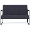 vidaXL Sofa Loveseat with Armrests for Living Room Office Steel and Fabric - Dark Gray and Black - 2 of 4