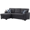 VYNXARIA 82inch Width Sectional sofa with storage chaise and cupholder armrest,Dark Gray - 4 of 4