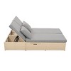 Nestfair Double Sunbed with Wicker Rattan Patio Reclining Chairs Adjustable Backrest and Seat - 4 of 4
