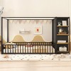 Full Size Floor Bed Frame with Wardrobe and Storage Shelves - 2 of 4
