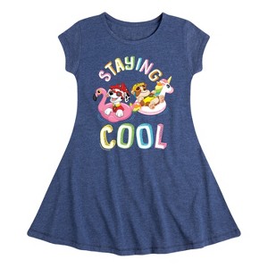 Girls' - Paw Patrol - Staying Cool Fit & Flair Cap Sleeve Dress - 1 of 3