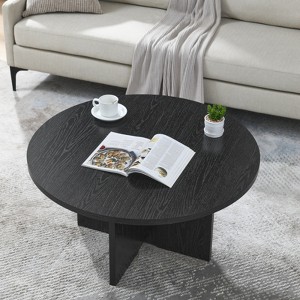 ALEXOUN Coffee Table – MDF, 330 lbs Load, Sleek Veneer, Easy-Clean Surface – Living Room & Office Centerpiece for Families - 1 of 4