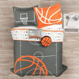 Lush Décor Kids' MVP Sports Basketball Reversible Oversized Comforter Bedding Set - 1 of 4