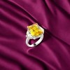 Slickblue Simply Sterling Citrine CZ Ring - Polished Finish, Three-Stone Design, Women's Jewelry, Size 4-11 - 2 of 3