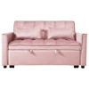57'' Velvet 3-in-1 Pull Out Reclining Sofa Bed with Pillows, Solid Wood Frame, and Built-In Storage - 3 of 4