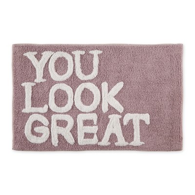Design Imports Mauve/White You Look Great Tufted Bath Mat 20X31