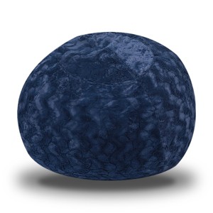 GlasFlength Bean Bag Seats Comfortable Premium Faux Fur Lounge Chair with Dual Layer Foam for Living Room Bedroom, Blue, 45"*45"*30" - 1 of 4
