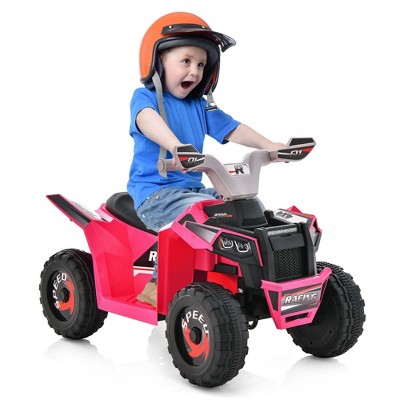 Costway Kids Ride On Atv 4 Wheeler Quad Toy Car 6v Battery Powered ...