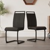KWPZQEB Set of 2 Dining Chairs, Mid-Century Modern Chairs with C-Shaped Tube and PU Leather Cushion for Living Room Outdoor Lounge - 2 of 4