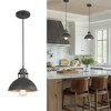 LNC Donnish 1-Lights 9.1" Farmhouse Dome Pendant  Lights, Matte Black and Brushed Gray - 2 of 4