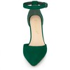 Allegra K Women's Ankle Strap Pointed Toe Block Heels Pumps - 2 of 4