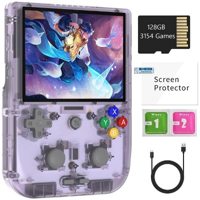 Voacle RG405V Retro Handheld Game Console , Unisoc Tiger T618 Android 12 System 4.0 Inch IPS Touch Screen Support 5G WiFi Bluetooth 5.0(Purple)