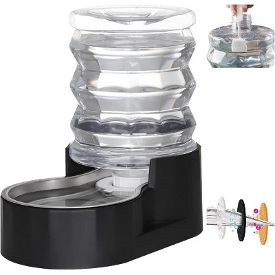 Automatic Pet Water Dispenser with Filter, Stainless Steel Gravity Water Bowl for Indoor Use