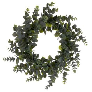 Vickerman 24" Artificial Green Spiral Eucalyptus Wreath