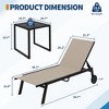 Adjustable Backrest Poolside Loungers Set of 3, Outdoor Lounge Chairs With Wheels, Patio Chaise Lounge Chairs With Side Table - 2 of 4