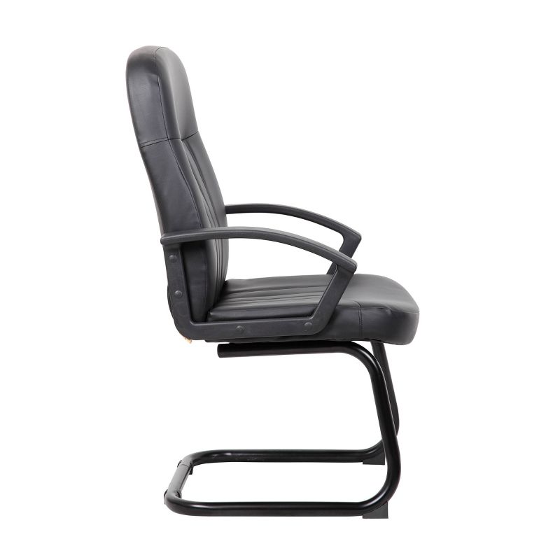 Executive Leather Budget Guest Chair Black - Boss Office Products, 6 of 8