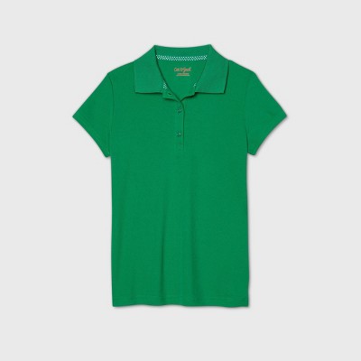Girls' Short Sleeve Performance Uniform Polo Shirt - Cat & Jack™ Light Green L