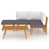 vidaXL Garden Lounge Set Dark Grey Solid Acacia wood 5-piece set Modular - 3 of 4