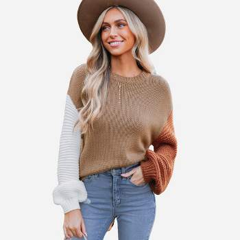 Women's Colorblock Chunky Knit Sweater - Cupshe