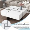 Unique Design Coffee Table with 4 Hidden Storage Compartments, Extendable Sliding Tabletop, UV High-gloss, 31.5"x 31.5" - 2 of 3