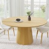 PexFix 60 in.H Solid Wood Round Dining Table Kitchen Table for 6-8 with Tabletop and Tapered Base for Living/Dining Room Coffee Office in Natural - 2 of 4