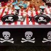 Juvale 144 Piece Skull Birthday Party Supplies, Serves 24 Pirate Plates, Napkins, Cups & Cutlery, Skeleton Birthday Decorations - 3 of 4